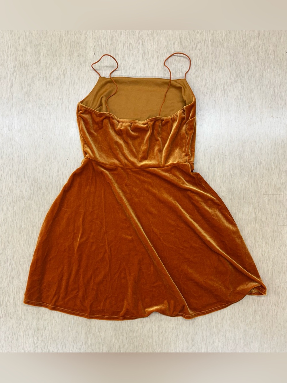 Urban Outfitters orange velvet mini dress - Picture 2 of 7